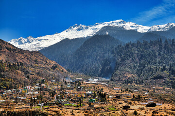 Beautiful scenic image of Lachung Village, Sikkim, India