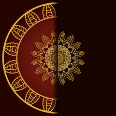 Mandala Invitation or wedding card. Vector illustatration.