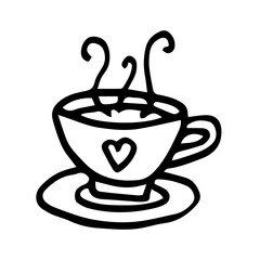 doodle illustration of a hot tea cup