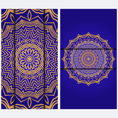 Visit Card Template With Floral Mandala Pattern. Vector Template. Islam, Arabic, Indian, Mexican Ottoman Motifs. Hand Drawn Background.