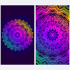 Design Vintage Cards With Floral Mandala Pattern And Ornaments. Vector illustration