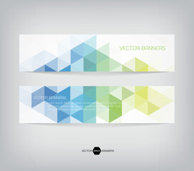Fototapeta premium horizontal web banners with modern geometric backgrounds on white