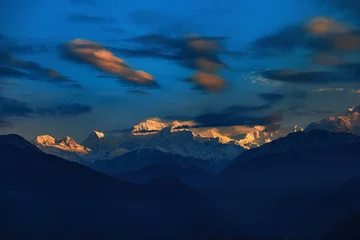 Deurstickers Kangchenjunga Kangchenjunga close up view from Pelling in Sikkim, India. Kangchenjunga is the third highest mountain in the world.