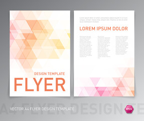 Flyer design template with geometric pattern. leaflet, brochure, print page, banner, cover, poster