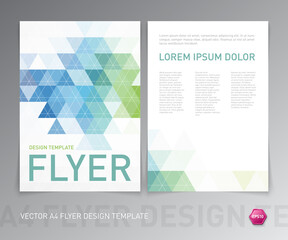 Flyer design template with geometric pattern. leaflet, brochure, print page, banner, cover, poster