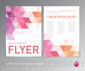 Flyer design template with geometric pattern. leaflet, brochure, print page, banner, cover, poster