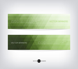 horizontal web banners with modern geometric backgrounds