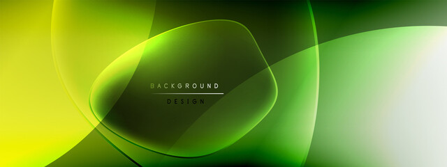 Vector abstract background - liquid bubble shapes on fluid gradient with shadows and light effects. Shiny design template for text