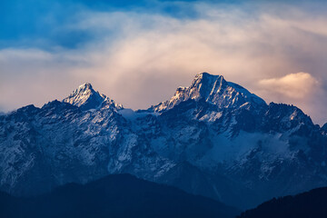 Fototapeta na wymiar Kangchenjunga close up view from Pelling in Sikkim, India.