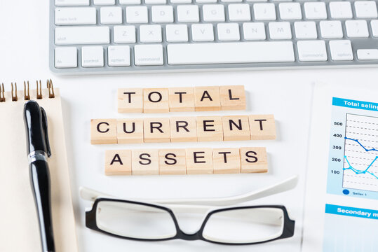 Total current assets concept with letters
