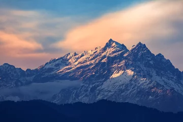 Photo sur Plexiglas Kangchenjunga Kangchenjunga vue rapprochée de Pelling au Sikkim, Inde.
