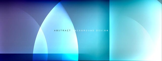 Vector abstract background - circle and cross on fluid gradient with shadows and light effects. Techno or business shiny design templates for text