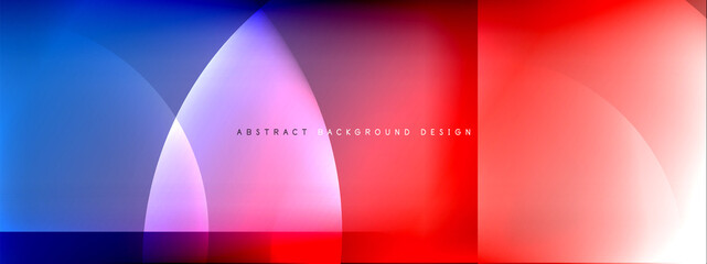 Vector abstract background - circle and cross on fluid gradient with shadows and light effects. Techno or business shiny design templates for text