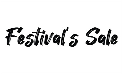 Festival’s Sale Brush Hand drawn typography lettering phrase isolated on the white background, for greeting and invitation card