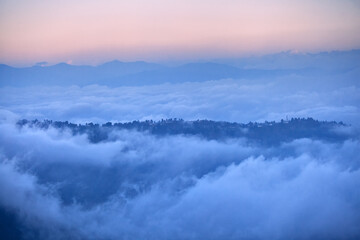 Kangchenjunga mountain range. view from Tiger Hill, Darjeeling, west bengal, India.