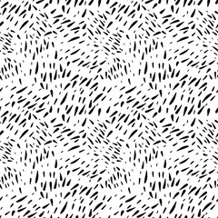 Seamless vector pattern. Black hand drawn drops. Minimalistic pattern. Interesting and modern composition.