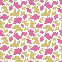 Seamless vector pattern. Hand drawn yellow and red strokes. Soft and beautiful colors. Cartoon-like pattern. Positive and interesting.