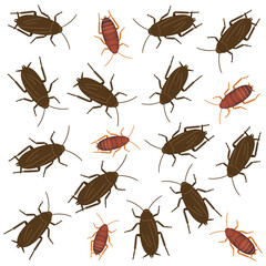ゴキブリの集団のイラストレーション