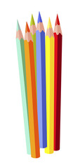 vector illustration isolated on white background colour pencils