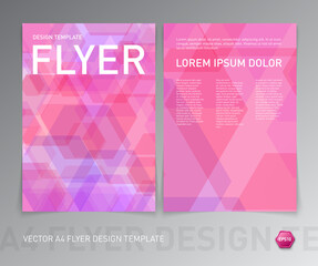 vector leaflet flyer design, leaflet, book, booklet, brochure cover, banner, promotion, page layout template, with geometric background