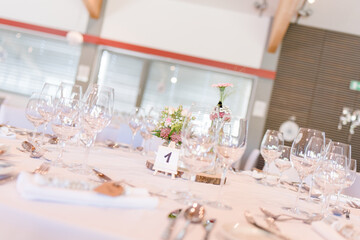 wonderfully laid festive table with decorative elements