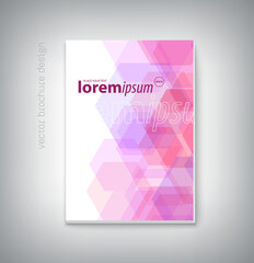 brochure, booklet, book cover design template, leaflet, flyer, poster, banner with hexagonal geometric background