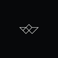 Minimal elegant monogram art logo. Outstanding professional trendy awesome artistic W WX XW initial based Alphabet icon logo. Premium Business logo white color on black background