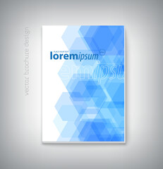 brochure, booklet, book cover design template, leaflet, flyer, poster, banner with hexagonal geometric background