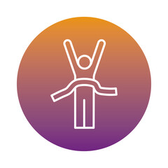 runner with finish tape avatar figure block style icon