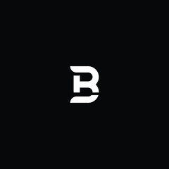 Minimal elegant monogram art logo. Outstanding professional trendy awesome artistic B RB BR initial based Alphabet icon logo. Premium Business logo white color on black background