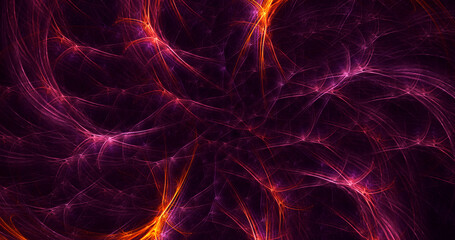 3D rendering abstract multicolored fractal light background with bright center