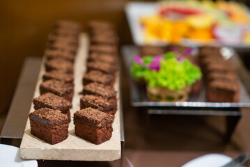 chocolate brownie catering for meeting coffee break