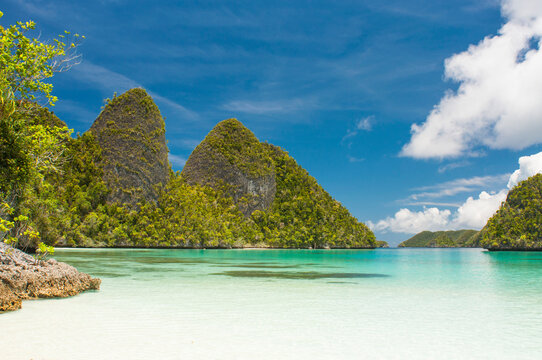 tropical beach in Raja Ampat, Indonesia