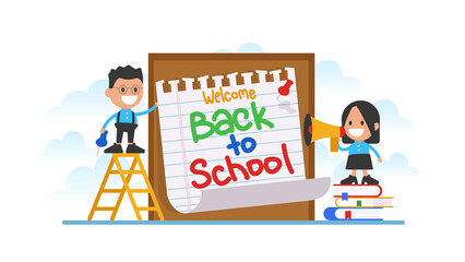 Welcome back to school concept.