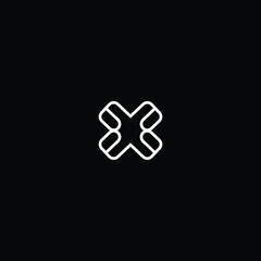 Minimal elegant monogram art logo. Outstanding professional trendy awesome artistic X XX initial based Alphabet icon logo. Premium Business logo white color on black background