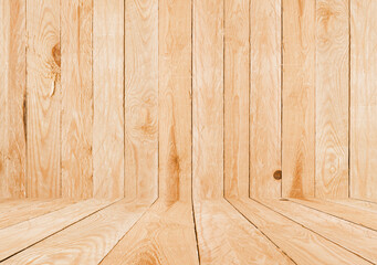 Empty wooden wall and floor texture and background