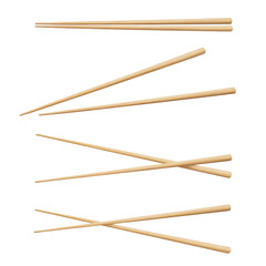Collection of wooden chopsticks, isolated on white background