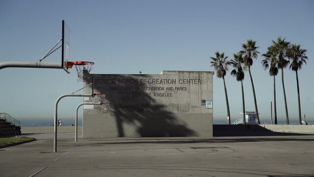 Venice Beach Basketball court empty