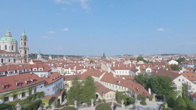 Vrtba Garden (Vrtbovsk&aacute; zahrada) in Prague.
The view from this beautiful baroque garden.