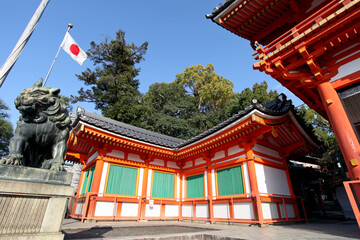 The Yasaka Shrine in Gion, Kyoto, Kansai, Japan.