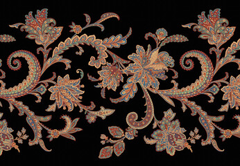 Classic paisley and fine lace pattern, Persian pattern，suitable for textile clothing and wallpaper design, invitation design