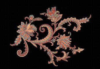 Classic paisley and fine lace pattern, Persian pattern，suitable for textile clothing and wallpaper design, invitation design