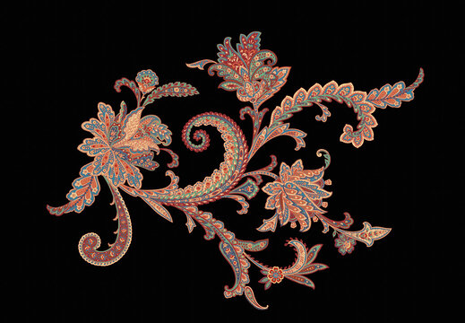 Classic paisley and fine lace pattern, Persian pattern，suitable for textile clothing and wallpaper design, invitation design