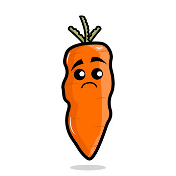 illustration vector of cute carrot cartoon character. vegetable concept illustration. isolated on white background.