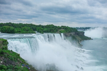 The Niagara Falls on a cloudy day, shot in American side.