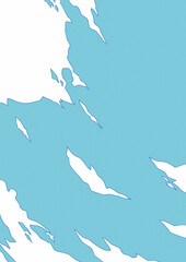 シンプルでお洒落な青空と雲のイラスト　背景装飾 壁紙	