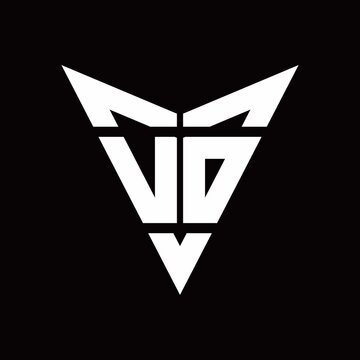 VD Logo monogram with back drop shape logo design template