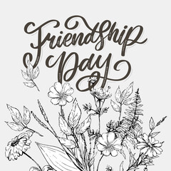 Beautiful Illustration Of Happy Friendship Day,Decorated Greeting Card Design.