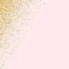 Golden Round Christmas Pink Background. Vector 