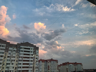 sunset over the city